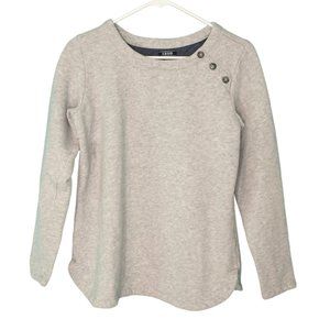 Izod Fleece Gray Pullover Sweatshirt with Button Trim Small
